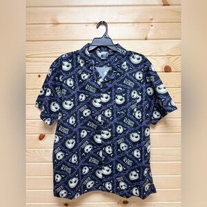 Disney Black and Purple Jack Skellington Men's Shirt